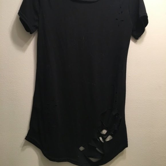 Distressed ripped Grunge style mini T-shirt - Picture 5 of 6